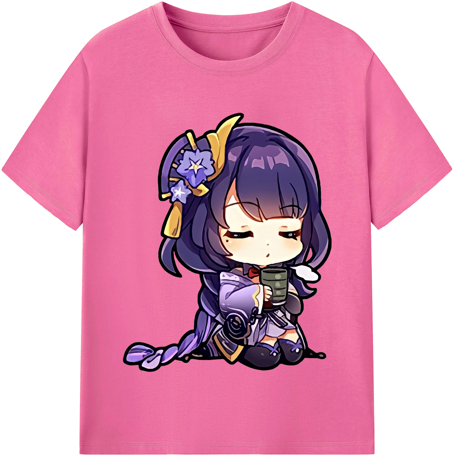 げんし神 雷電将軍 らいでんしょうぐん genshin Raiden Shogun レディースカジュアルプリントTシャツ（綿100％）
